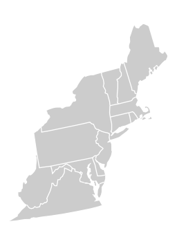 map of the Northeast United States